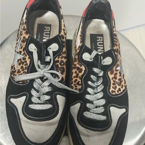 Leopard Print Black And White Sneakers